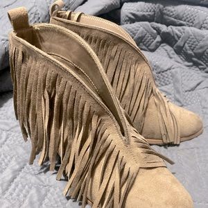 Fringe booties